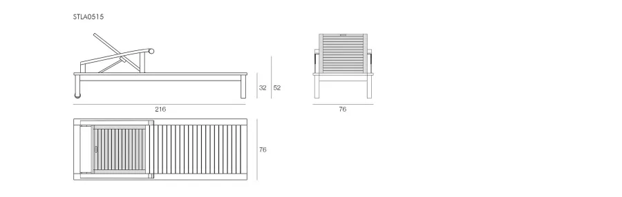obrazek 6 Stylowy leżak wypoczynkowy z kółkami Saint Laurent do ogrodu i na taras