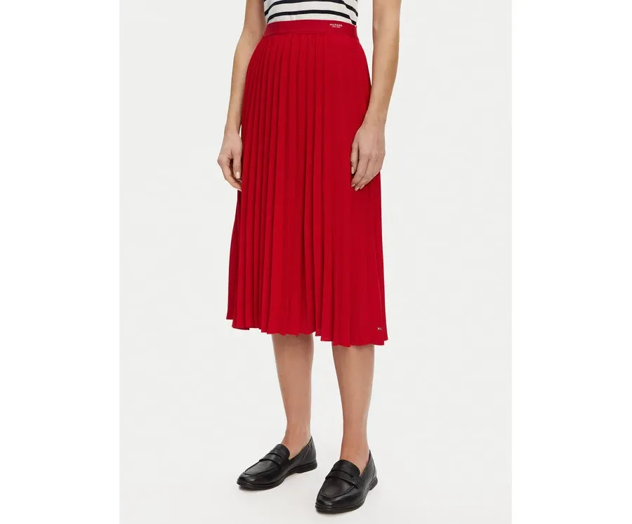 obrazek 1 Tommy Hilfiger Spódnica plisowana WW0WW43886 Czerwony Regular Fit
