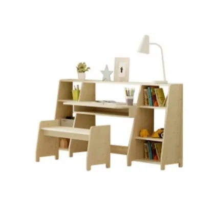 Zdjęcie Skandynawskie, dziecięce biurko z półkami z litego drewna ASYMETRY - MONTESSORI - Mathy by Bols