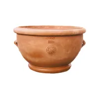 Zdjęcie Wyjątkowy włoski wazon z terakoty z rączkami do ogrodu - Goti Terrecotte