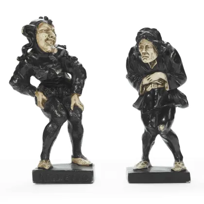 Picture Sculpture of a pair of beggars in Pastiglia from the first half of the 20th century