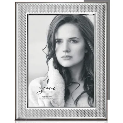 Picture Silver photo frame 10x15 cm with unique small decoration