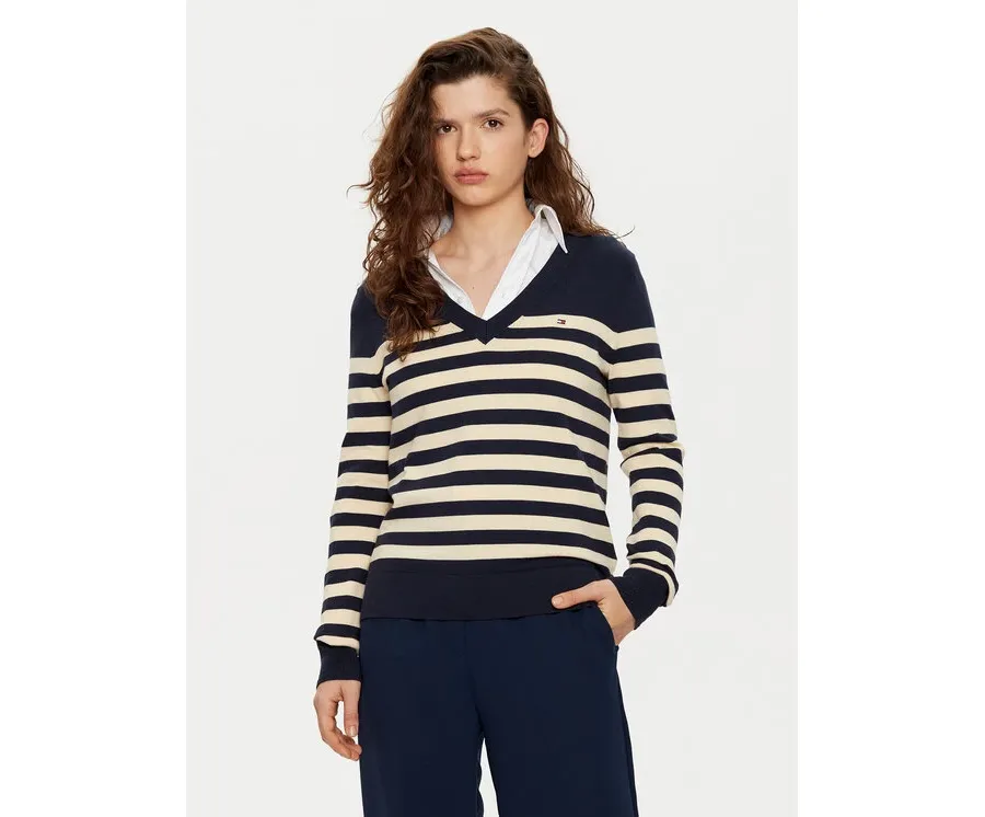 obrazek 1 Tommy Hilfiger Sweter WW0WW40098 Beżowy Regular Fit