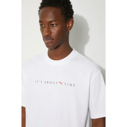 Zdjęcie Puma t-shirt bawełniany MMQ Graphic Tee męski kolor biały z nadrukiem 626556