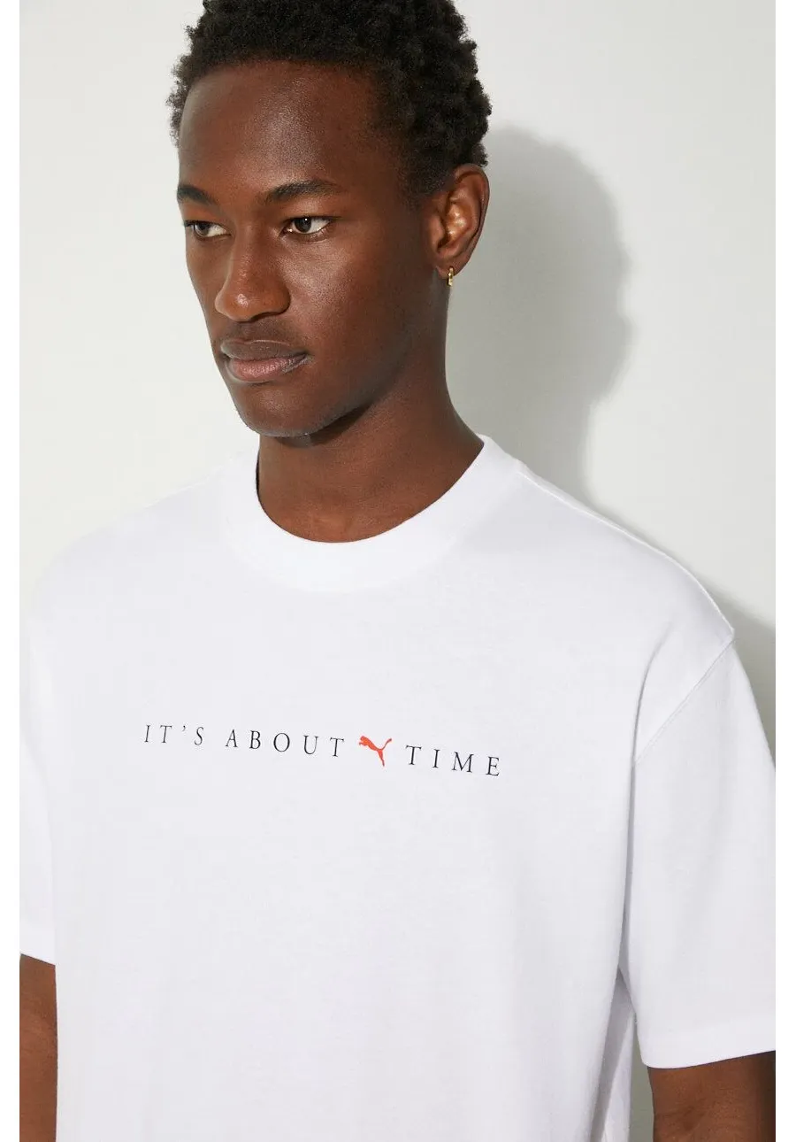 obrazek 1 Puma t-shirt bawełniany MMQ Graphic Tee męski kolor biały z nadrukiem 626556