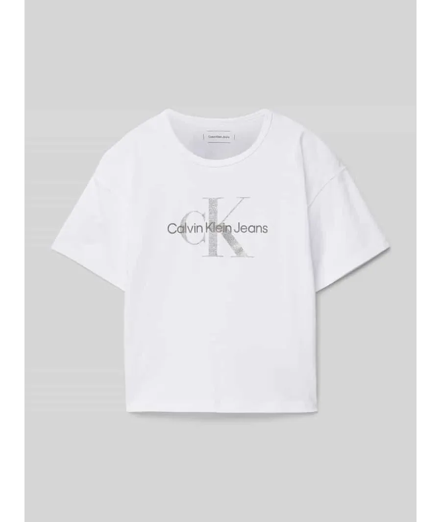 obrazek 1 T-shirt o krótkim kroju z nadrukiem z logo
