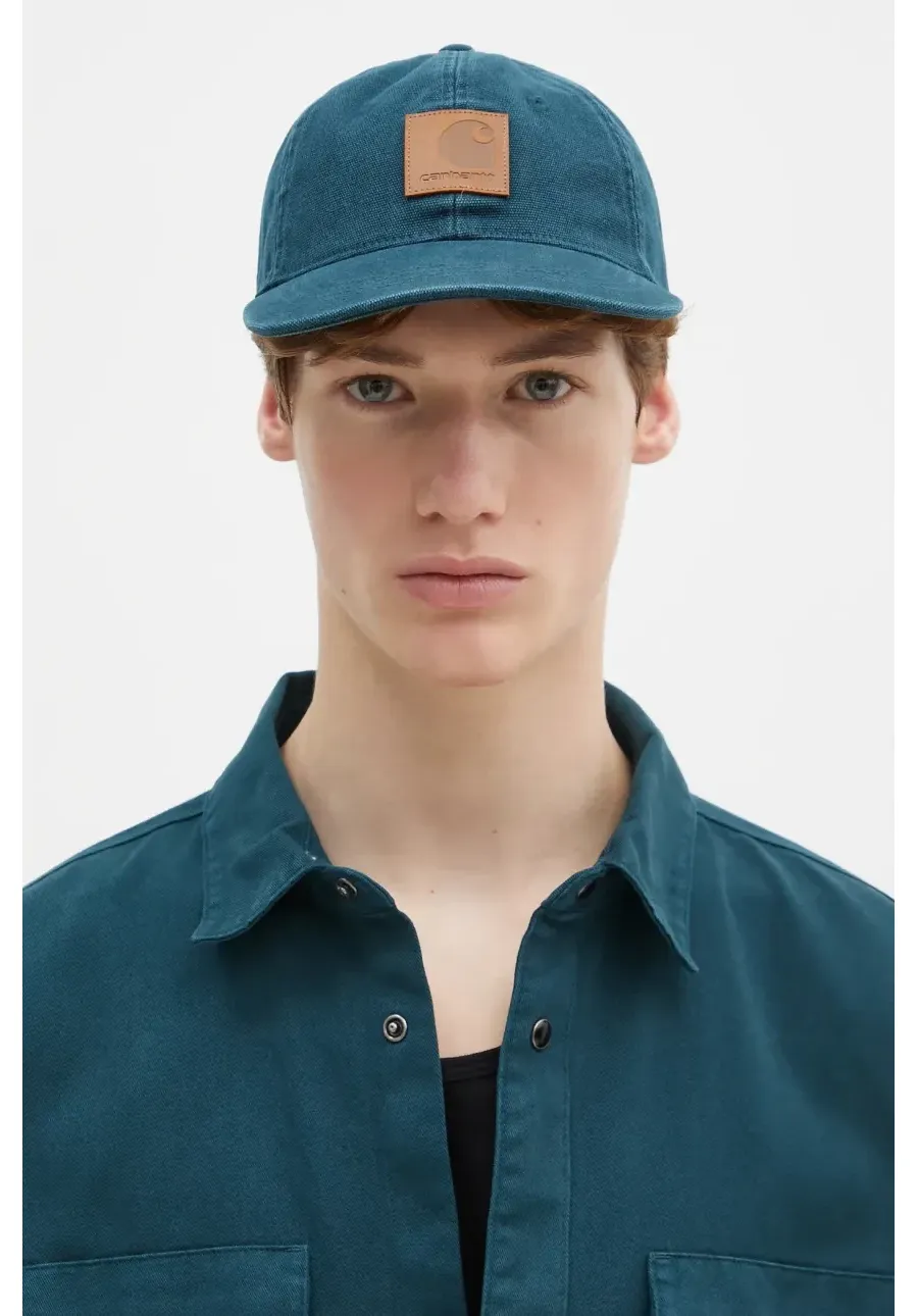 obrazek 1 Carhartt WIP czapka z daszkiem Canvas Cap kolor turkusowy gładka I034347.2P0XX