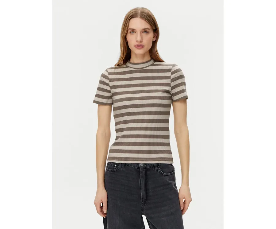 obrazek 1 Noisy May T-Shirt Elinor 27033178 Beżowy Slim Fit