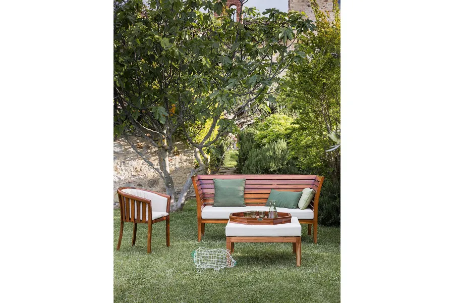 obrazek 3 Stylowy fotel do jadalni wykonany z drewna tekowego