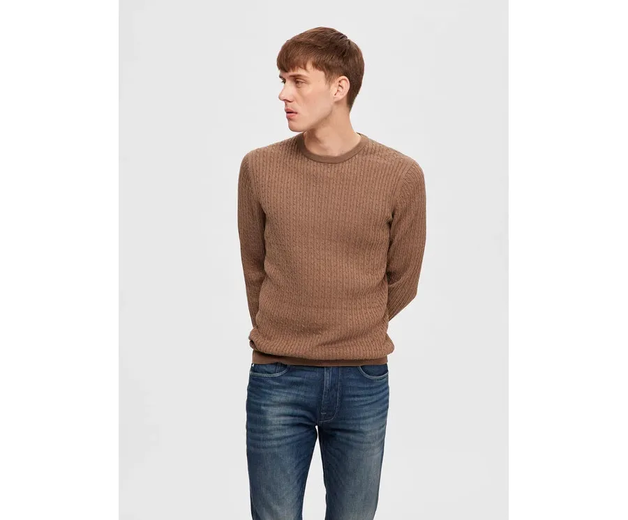 obrazek 1 Selected Homme Sweter 16090606 Brązowy Regular Fit