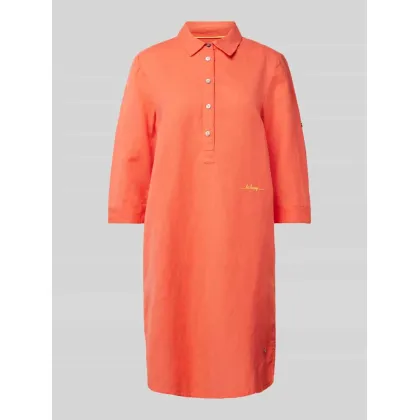 Zdjęcie Sukienka lniana o długości do kolan z wyhaftowanym logo