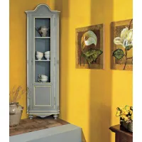 Picture Italian wooden single-door corner wardrobe - Interiors Italia