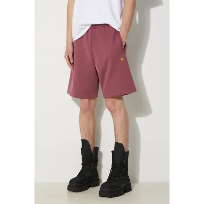 Zdjęcie Carhartt WIP szorty Chase Sweat Short męskie kolor różowy I033669.2BBXX