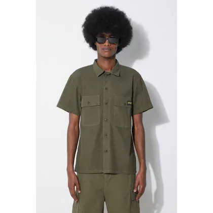 Zdjęcie Stan Ray koszula bawełniana Cpo Short Sleeve męska kolor zielony slim z kołnierzykiem klasycznym SS2401922