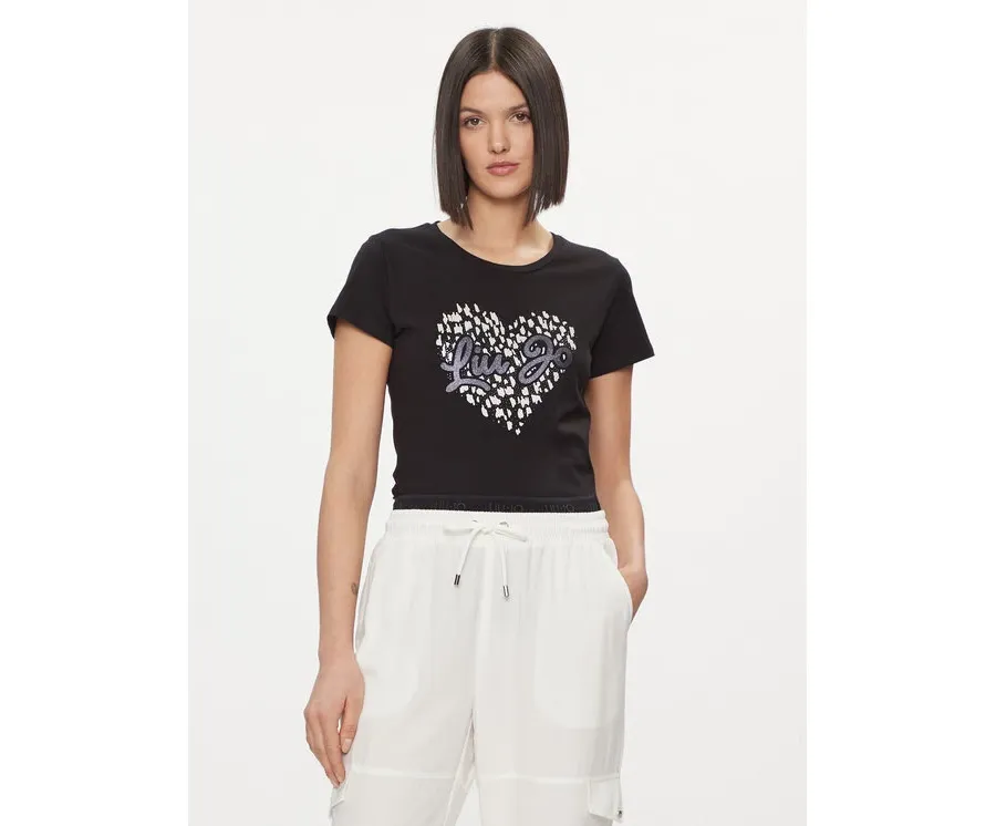 obrazek 1 Liu Jo T-Shirt WA4108 JS923 Czarny Regular Fit