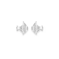 Picture Luxurious earrings in rhodium-plated silver with white zircons