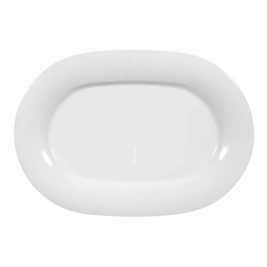 obrazek 1 Duży biały nowoczesny owalny półmisek z porcelany o nowoczesnym kształcie – Tettau