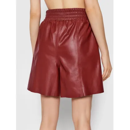 Zdjęcie Gestuz Szorty skórzane Liljagz 10905351 Bordowy Relaxed Fit