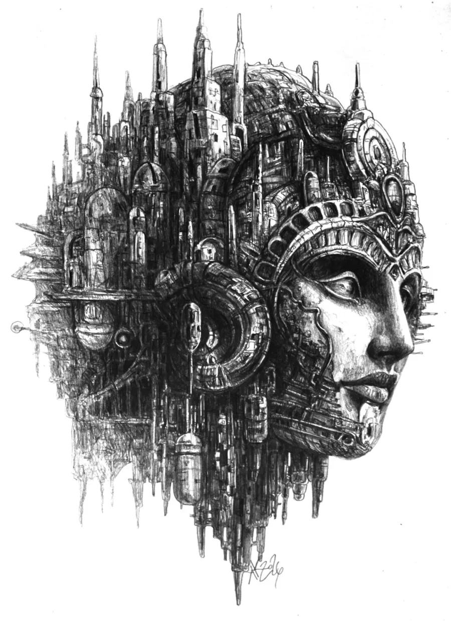 obrazek 1 Kiedy przeszłość i przyszłość w jednym splata się spojrzeniu  *rysunek piórkiem