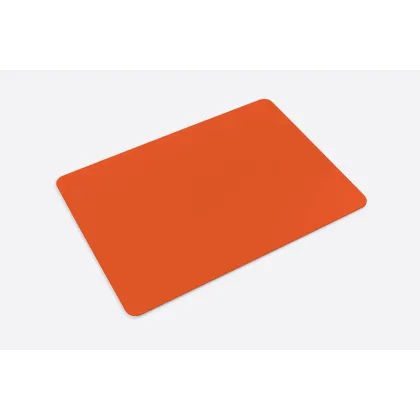 Picture Unique rectangular double-sided leather pad for a desk or table in orange and white - for the office