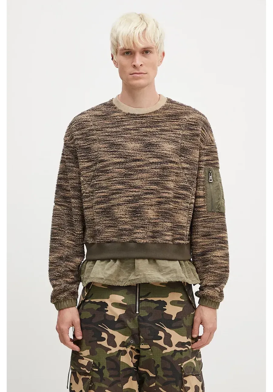 obrazek 1 Andersson Bell sweter Layered Fleece Sweater kolor zielony lekki atb1171m