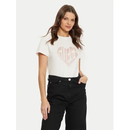 Zdjęcie Guess T-Shirt V5RI08 J1314 Écru Slim Fit