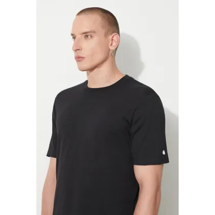 Zdjęcie Carhartt WIP t-shirt bawełniany S/S Base T-shirt kolor czarny gładki I026264-GREYHEATHE