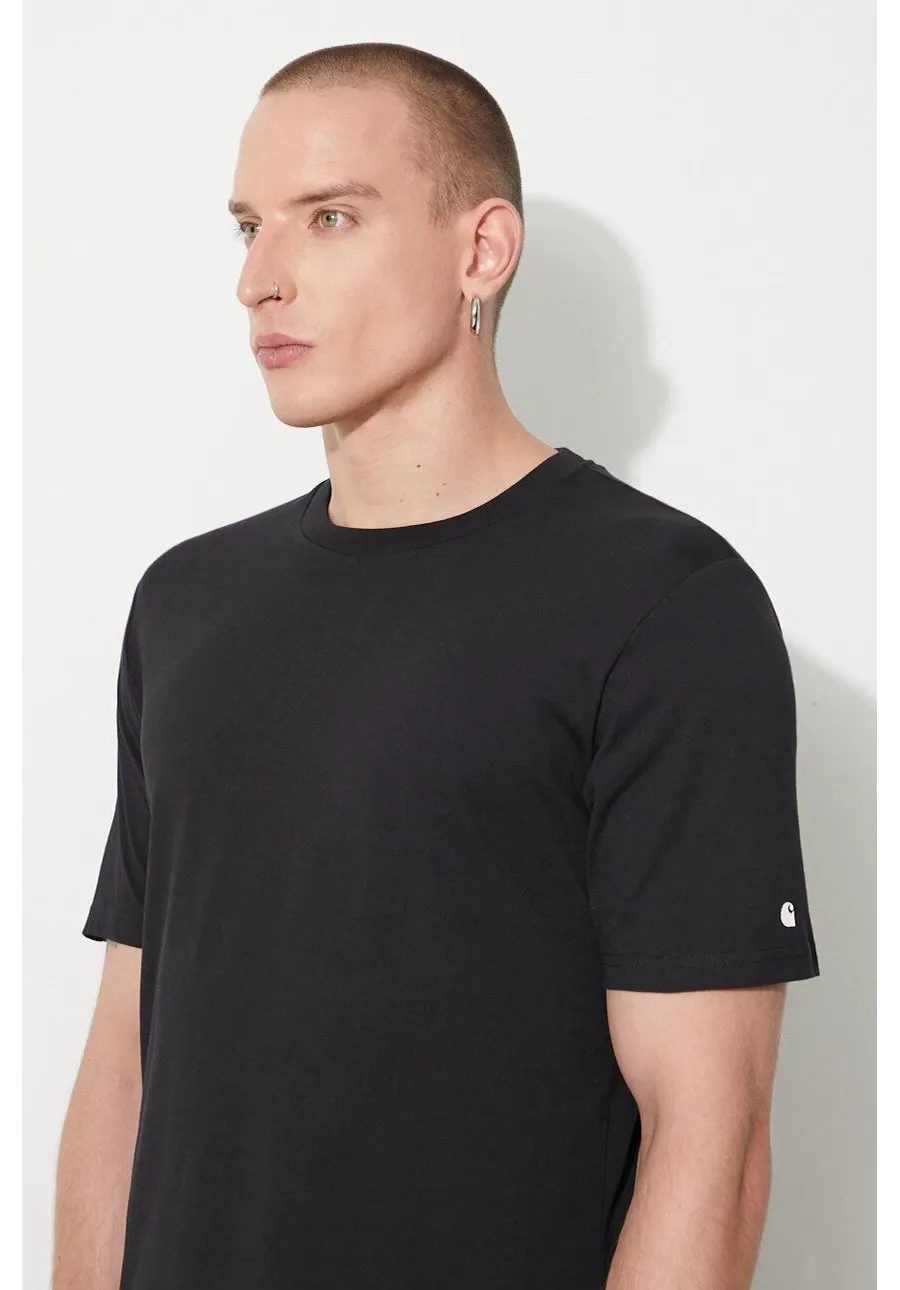 obrazek 1 Carhartt WIP t-shirt bawełniany S/S Base T-shirt kolor czarny gładki I026264-GREYHEATHE