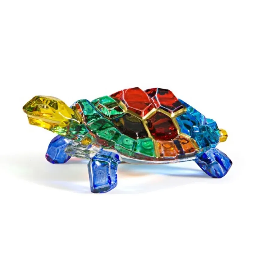 obrazek 1 Kolorowa figurka żółwia wykonana ze szkła murano (12 cm)