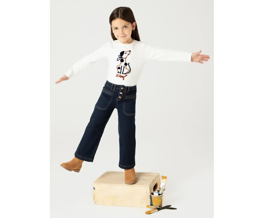 obrazek 1 Mayoral Jeansy 4547 Granatowy Wide Leg