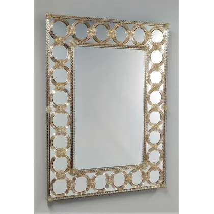 Zdjęcie Wyjątkowe prostokątne lustro weneckie Murano
