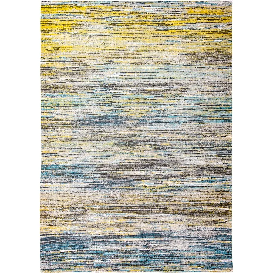 picture 1 Luxurious yellow-blue striped rug - BLUE YELLOW MIX 8873