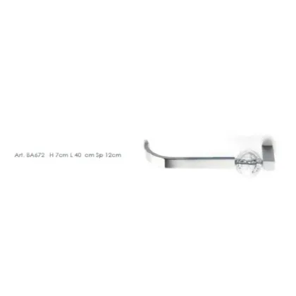 Zdjęcie Mosiężny pręt z ręcznie ciętą polerowaną kulą z przezroczystego kryształu - Il Paralume Marina