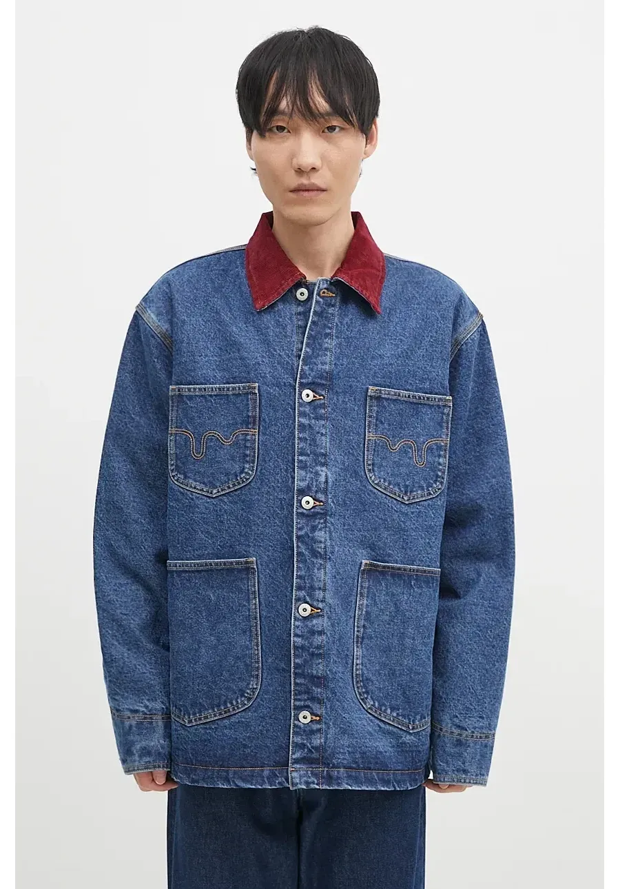 obrazek 1 ICECREAM kurtka jeansowa Denim Chore męska kolor granatowy przejściowa oversize ICD007
