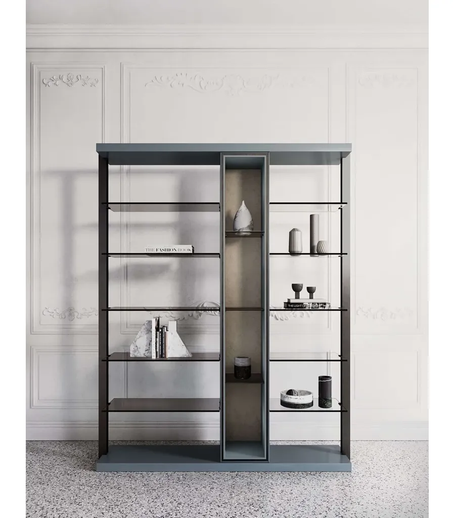 obrazek 3 Luksusowa włoska biblioteczka do salonu lub gabinetu - styl modernistyczny