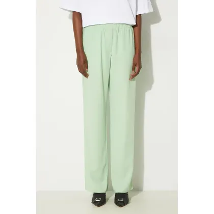 Zdjęcie Samsoe Samsoe spodnie Hoys damskie kolor zielony proste high waist F16304674