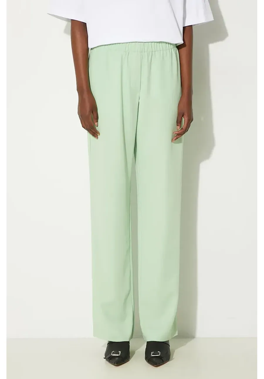 obrazek 1 Samsoe Samsoe spodnie Hoys damskie kolor zielony proste high waist F16304674