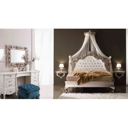 Zdjęcie Włoskie lustro rzeźbione w kolorze srebrnym 81x101cm - Casa + 39