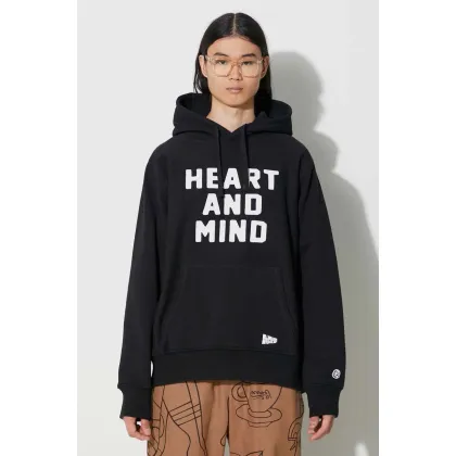 Zdjęcie Billionaire Boys Club bluza bawełniana Heart and Mind Popover męska kolor czarny z kapturem z aplikacją B23433