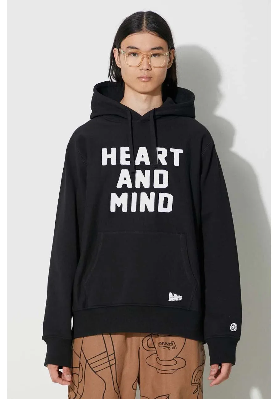 obrazek 1 Billionaire Boys Club bluza bawełniana Heart and Mind Popover męska kolor czarny z kapturem z aplikacją B23433