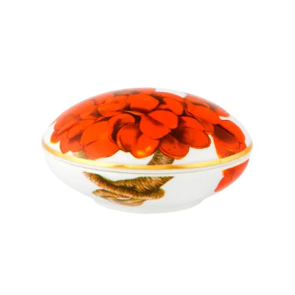 Zdjęcie Mały okrągły pojemnik z porcelany z motywem kwiatowym z kolekcji Amazōnia - Vista Alegre