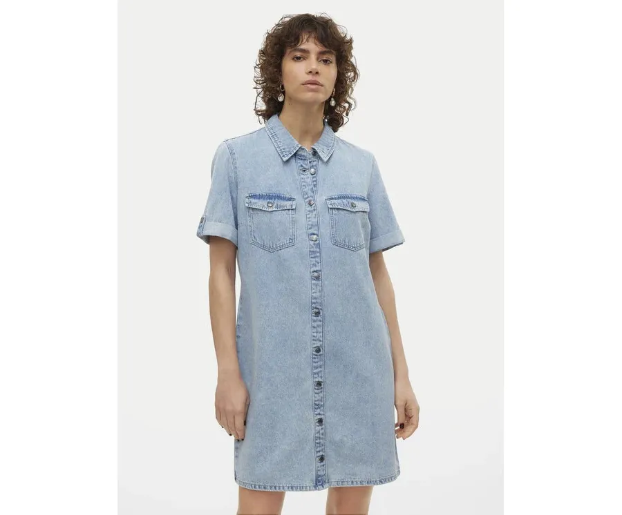 obrazek 1 Vero Moda Sukienka jeansowa Jennie 10309665 Niebieski Regular Fit