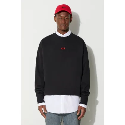 Zdjęcie 424 bluza bawełniana męska kolor czarny gładka 35424M42RX.236536
