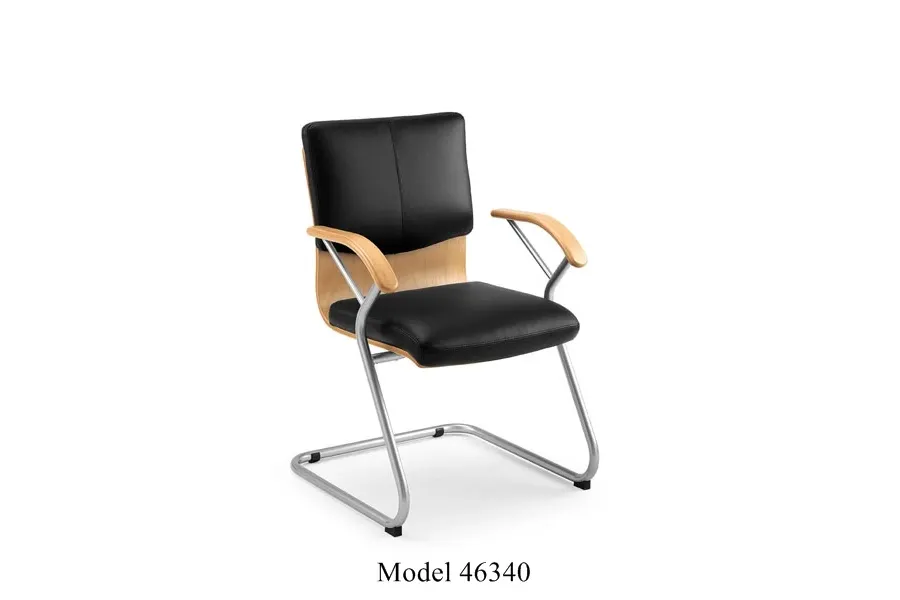 picture 7 Armchair for office - combination of wood and leather Ducale Lux