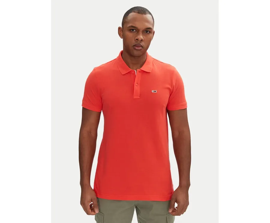 obrazek 1 Tommy Jeans Polo DM0DM20676 Czerwony Slim Fit