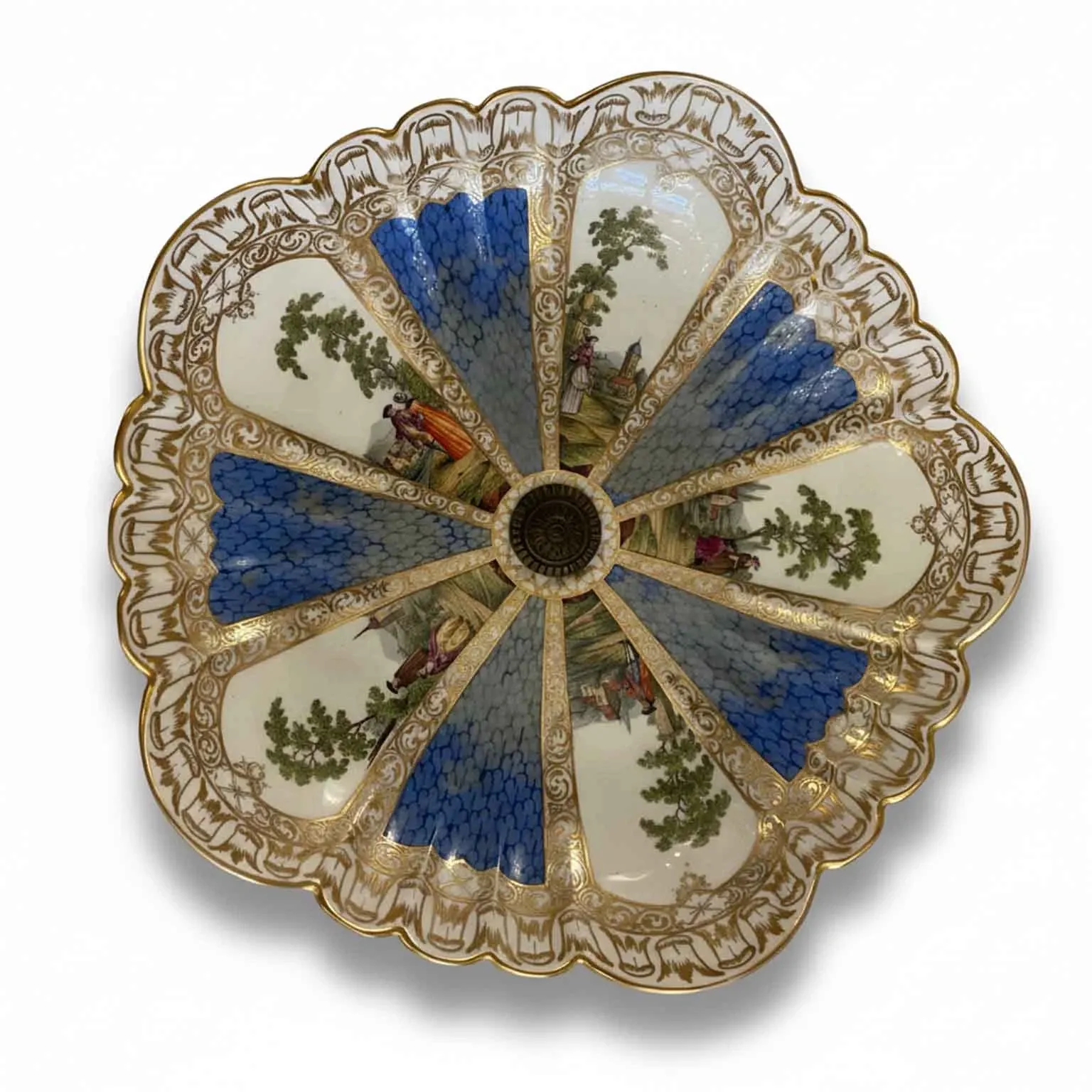 Zdjęcie Trzy misy na owoce z porcelany miśnieńskiej i złota - 1850 rok