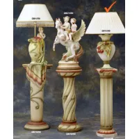 Zdjęcie Elegancka ceramiczna lampa zdobiona tulipanami