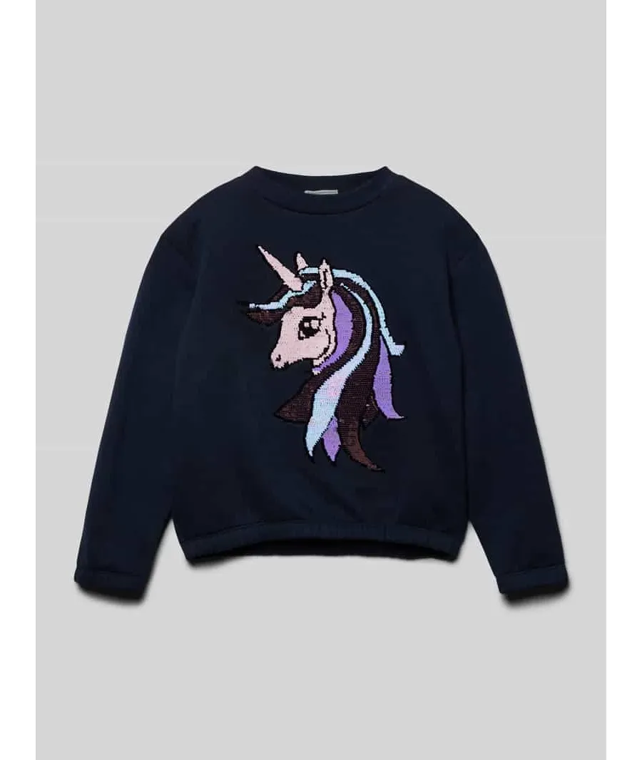 obrazek 1 Bluza z mieszanki bawełny o kroju regular fit i interaktywnym designie