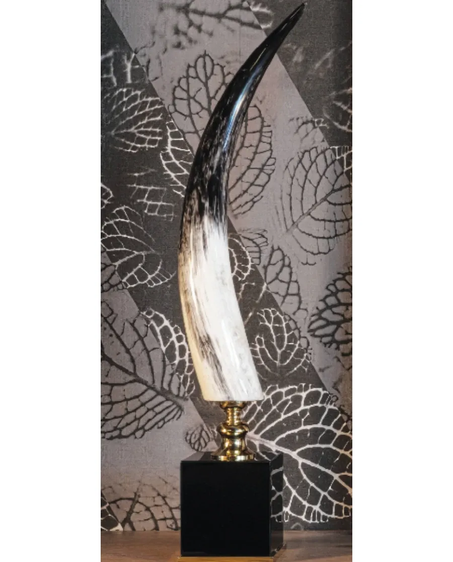 obrazek 1 Dekoracyjny róg na czarnej drewnianej podstawie