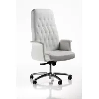 Picture White luxurious armchair for stylish offices made of leather - Diemme